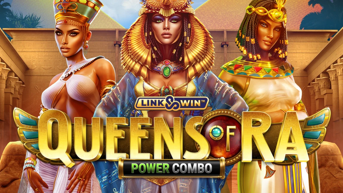 The promotional header for Queens of Ra: POWER COMBO™, an online slot game on Betty.ca.