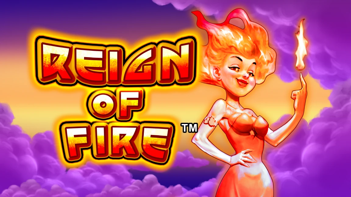The promotional header for Reign of Fire™, an online slot game on Betty.ca.