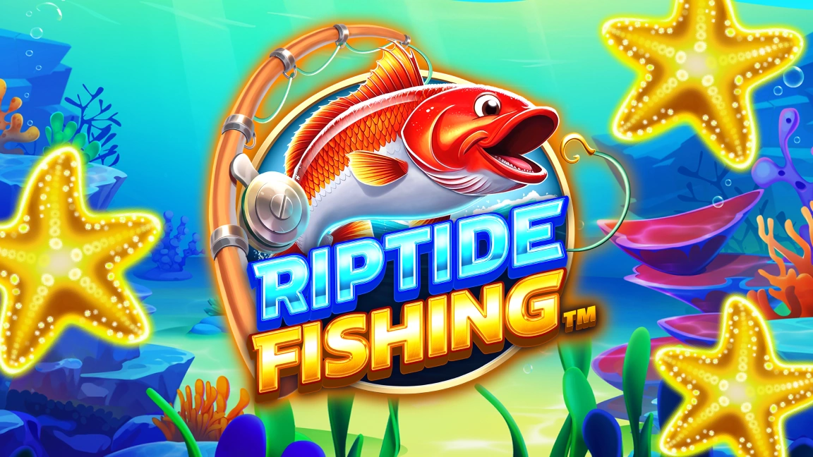 The promotional header for Riptide Fishing, an online slot game on Betty.ca.