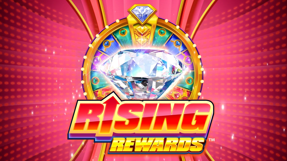 The promotional header for Rising Rewards™, an online slot game on Betty.ca.