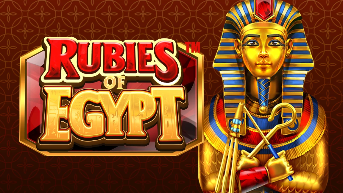 The promotional header for Rubies of Egypt, an online slot game on Betty.ca.