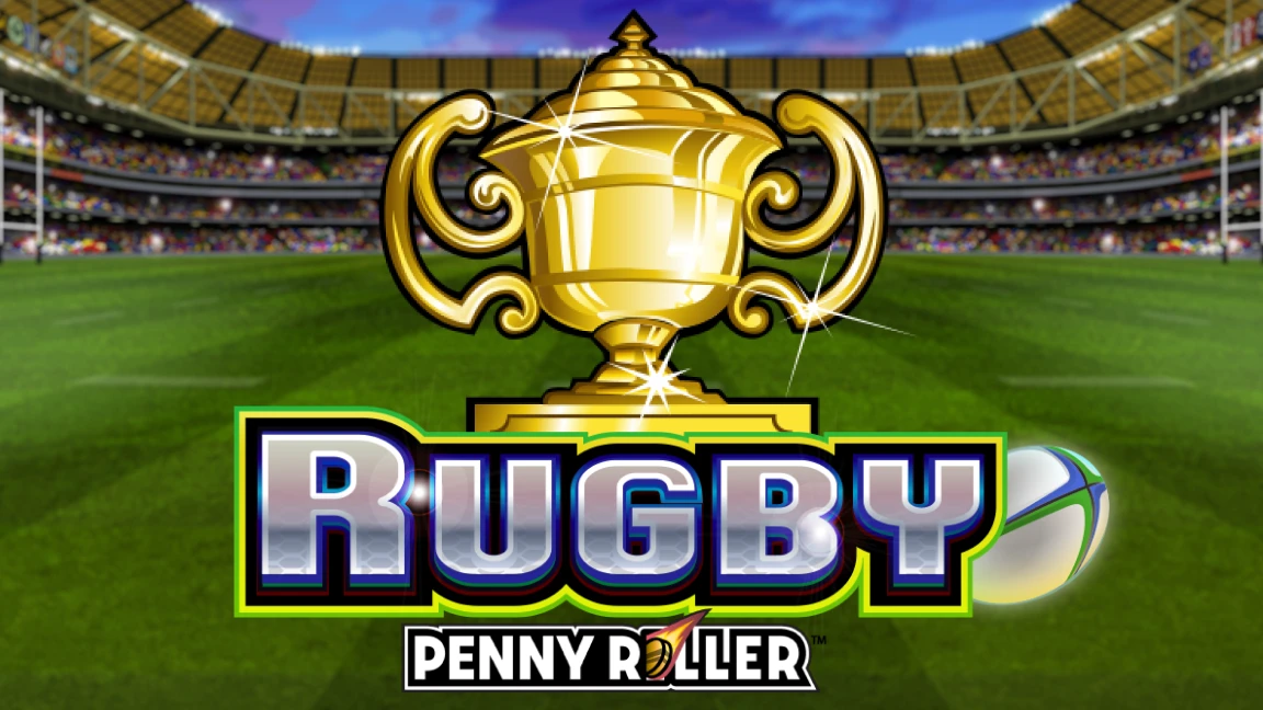 The promotional header for Rugby Penny Roller, an online slot game on Betty.ca.