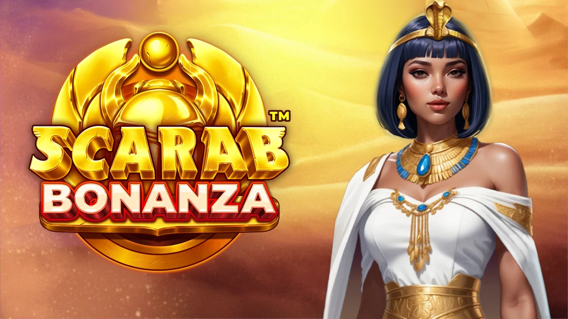 The promotional header for Scarab Bonanza™, an online slot game on Betty.ca.