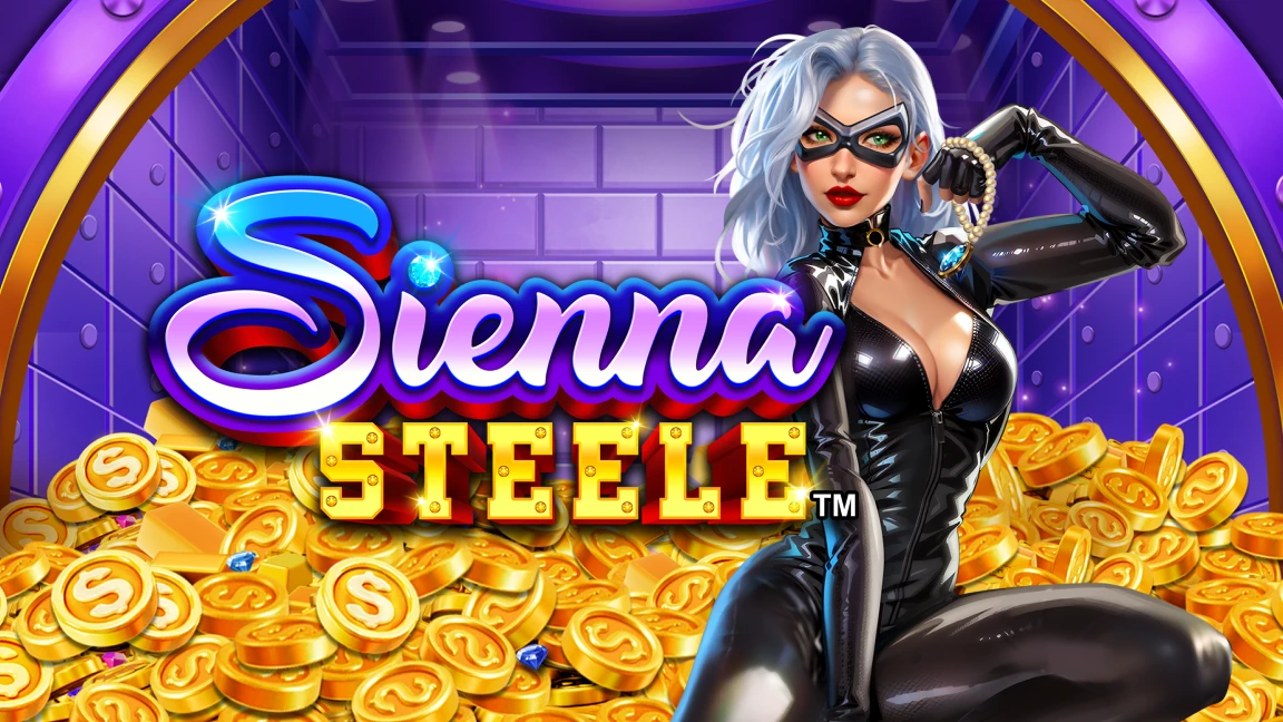 The promotional header for Sienna Steele™, an online slot game on Betty.ca.