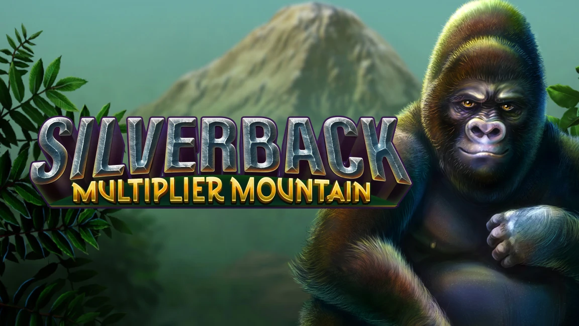 The promotional header for Silverback Multiplier Mountain, an online slot game on Betty.ca.
