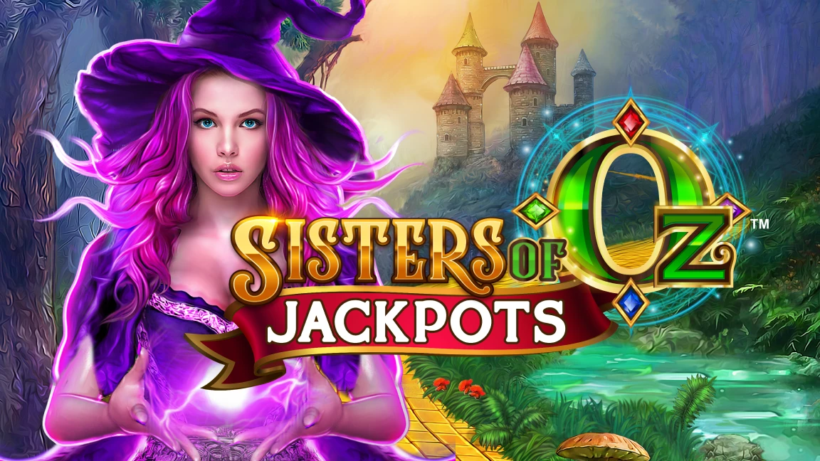 The promotional header for Sisters Of Oz Jackpots, an online slot game on Betty.ca.