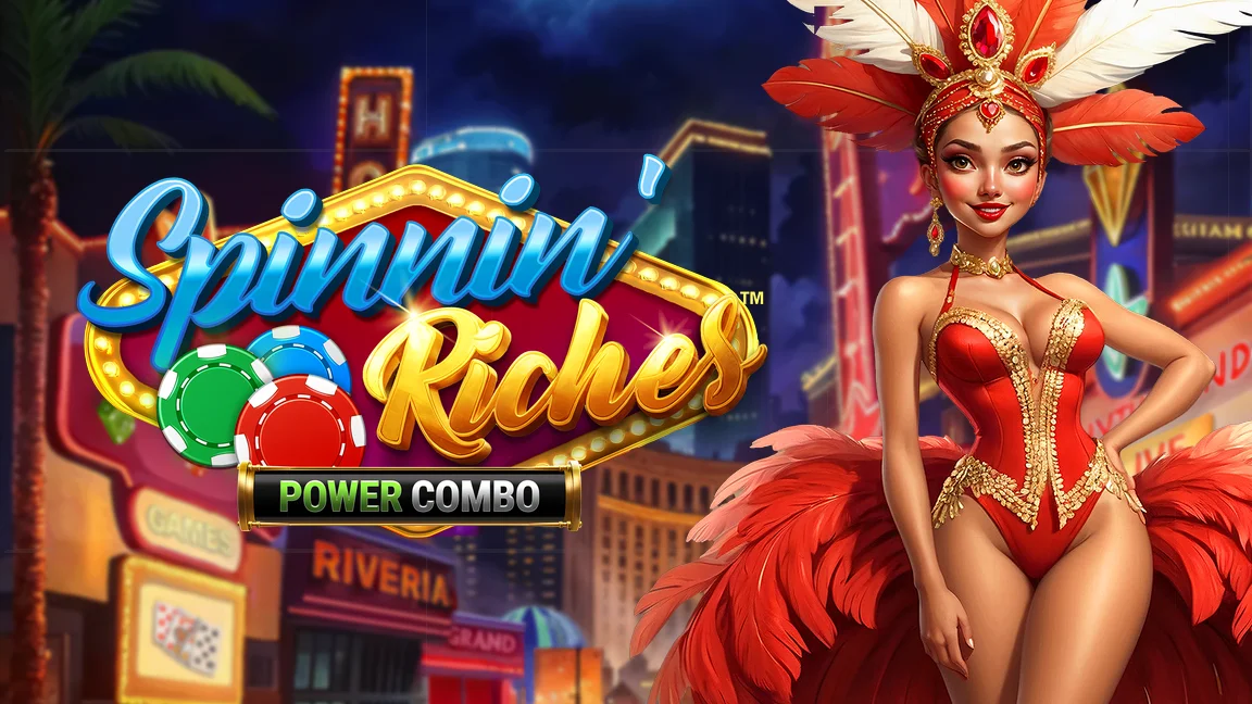 The promotional header for Spinnin' Riches POWER COMBO™, an online slot game on Betty.ca.