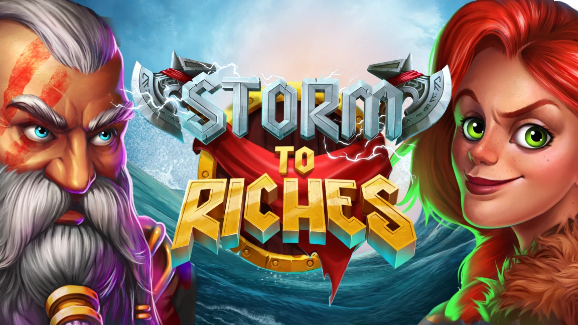 The promotional header for Storm to Riches, an online slot game on Betty.ca.
