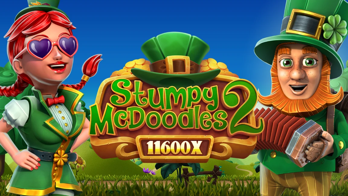 The promotional header for Stumpy McDoodles 2, an online slot game on Betty.ca.