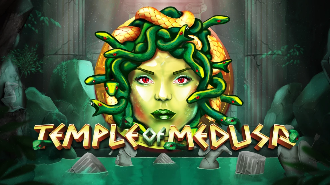 The promotional header for Temple of Medusa, an online slot game on Betty.ca.