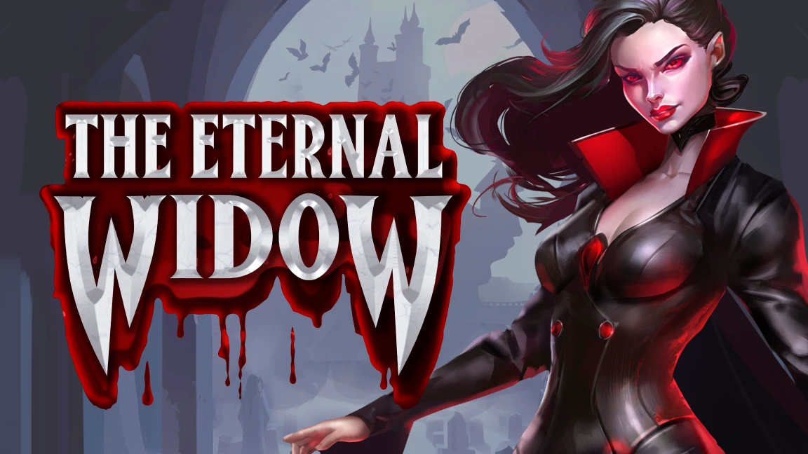 The promotional header for The Eternal Widow™, an online slot game on Betty.ca.