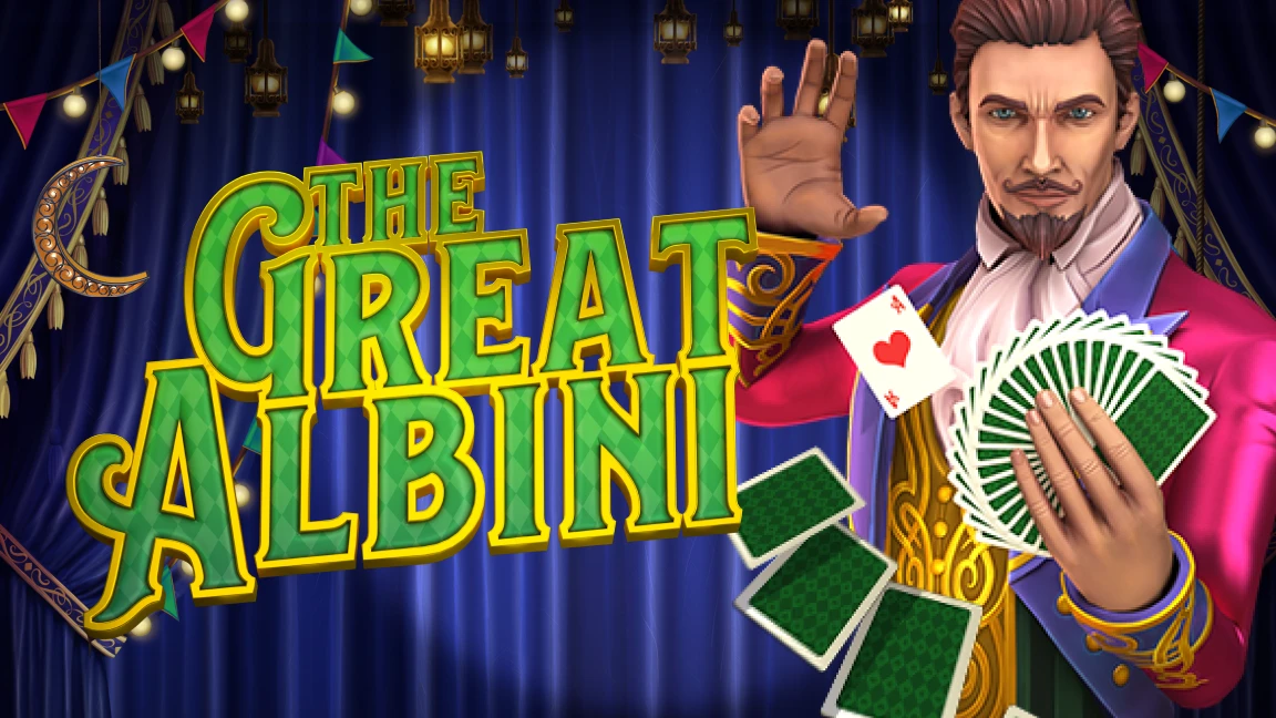 The promotional header for The Great Albini 2, an online slot game on Betty.ca.