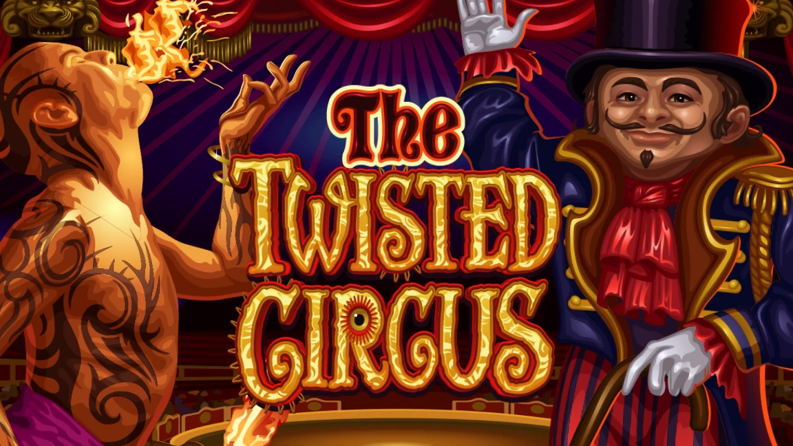 The promotional header for The Twisted Circus, an online slot game on Betty.ca.