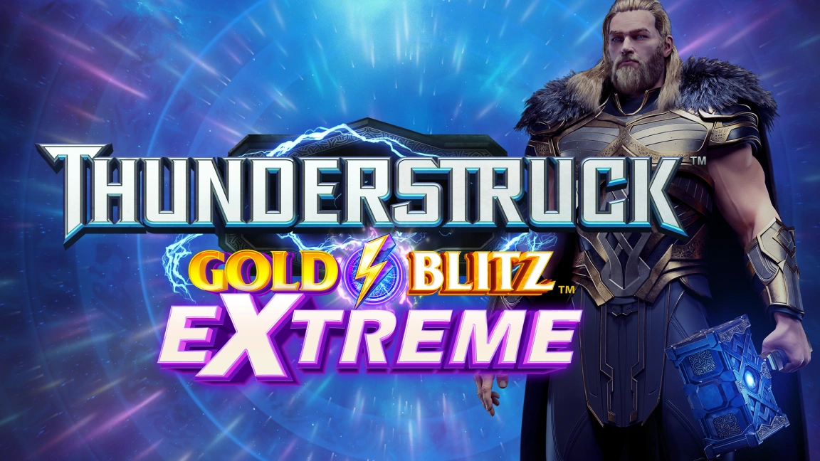 The promotional header for Thunderstruck™ Gold Blitz™ Extreme, an online slot game on Betty.ca.