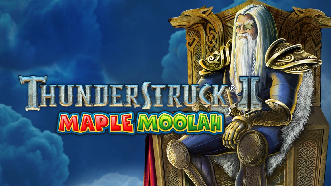 The promotional header for Thunderstruck II Maple Moolah, an online slot game on Betty.ca.