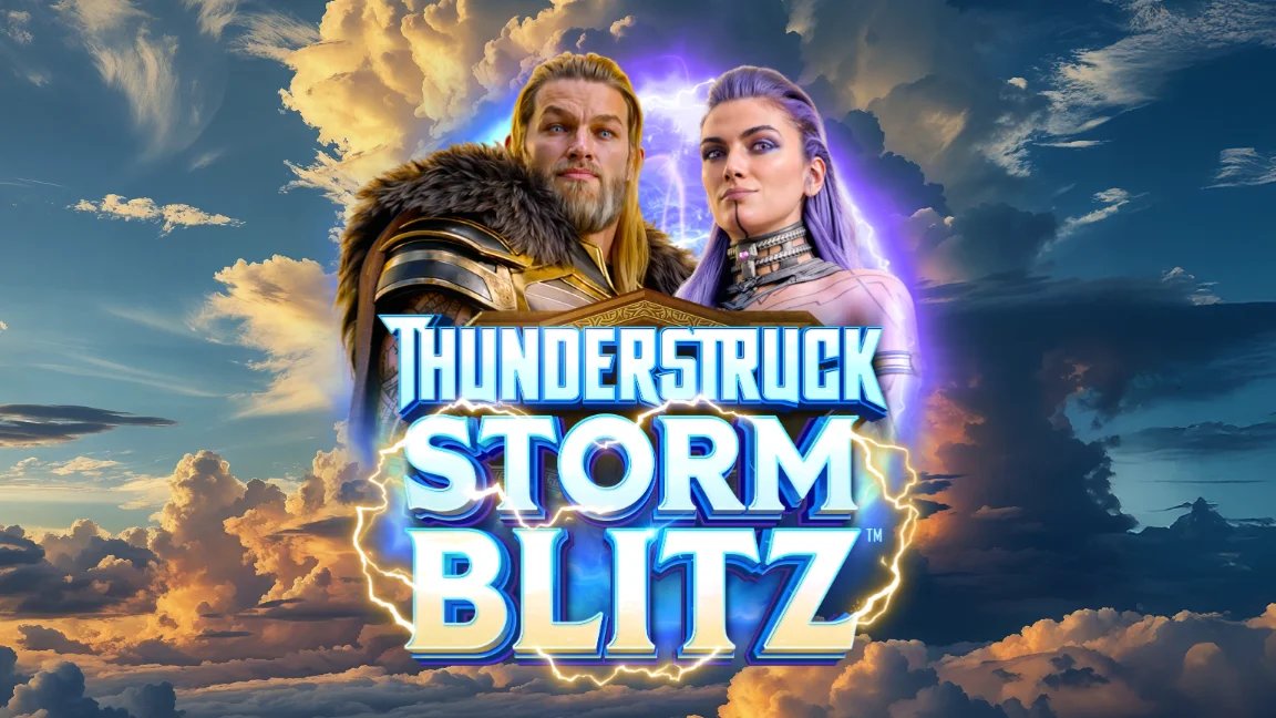 The promotional header for Thunderstruck Stormblitz™, an online slot game on Betty.ca.