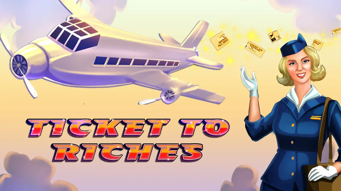 The promotional header for Ticket to Riches, an online slot game on Betty.ca.
