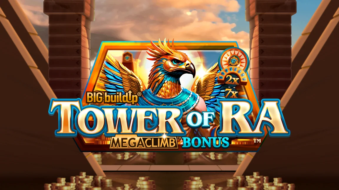The promotional header for Tower of Ra™, an online slot game on Betty.ca.