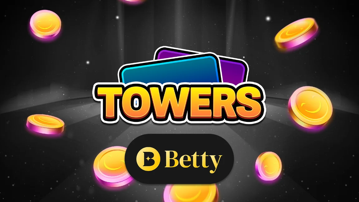 The promotional header for Betty Towers - Originals, an online slot game on Betty.ca.