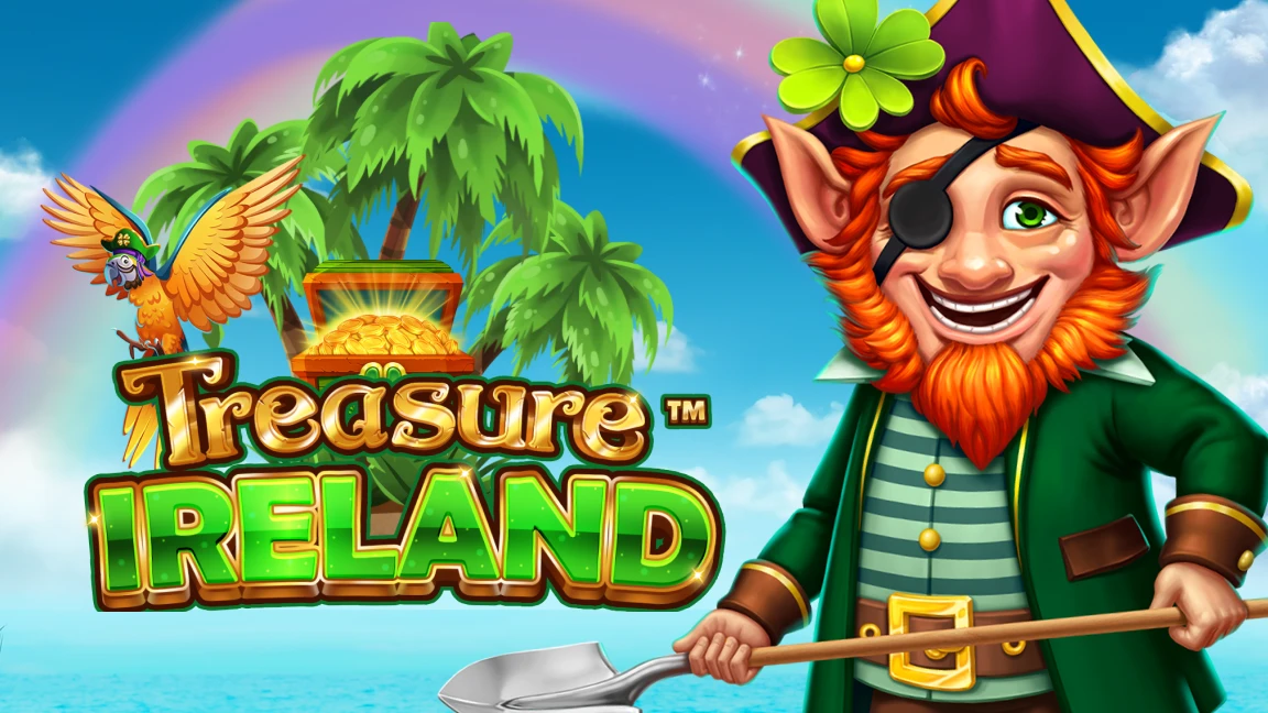 The promotional header for Treasure Ireland™, an online slot game on Betty.ca.
