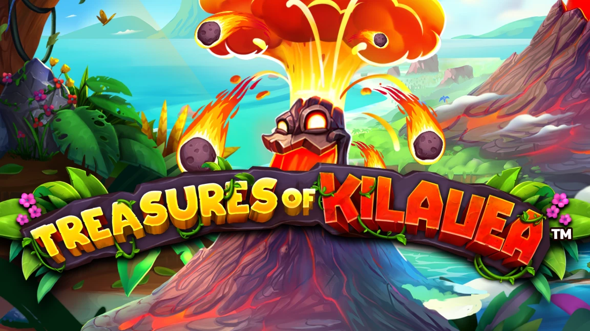 The promotional header for Treasures Of Kilauea™, an online slot game on Betty.ca.