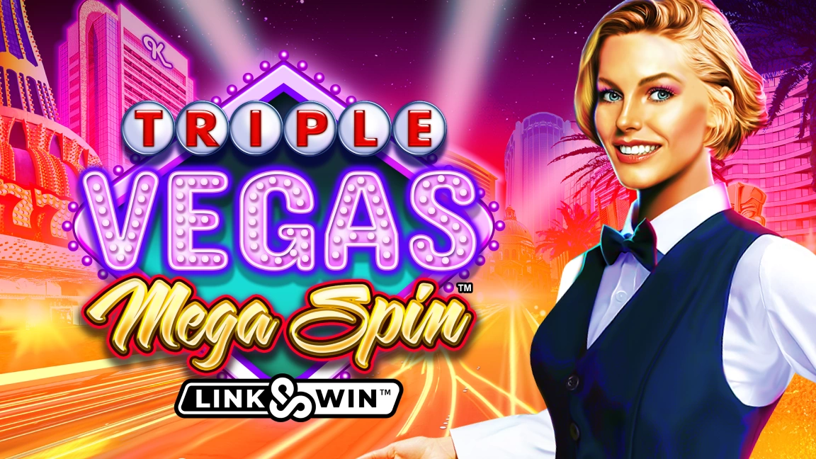 The promotional header for Triple Vegas Mega Spin™, an online slot game on Betty.ca.