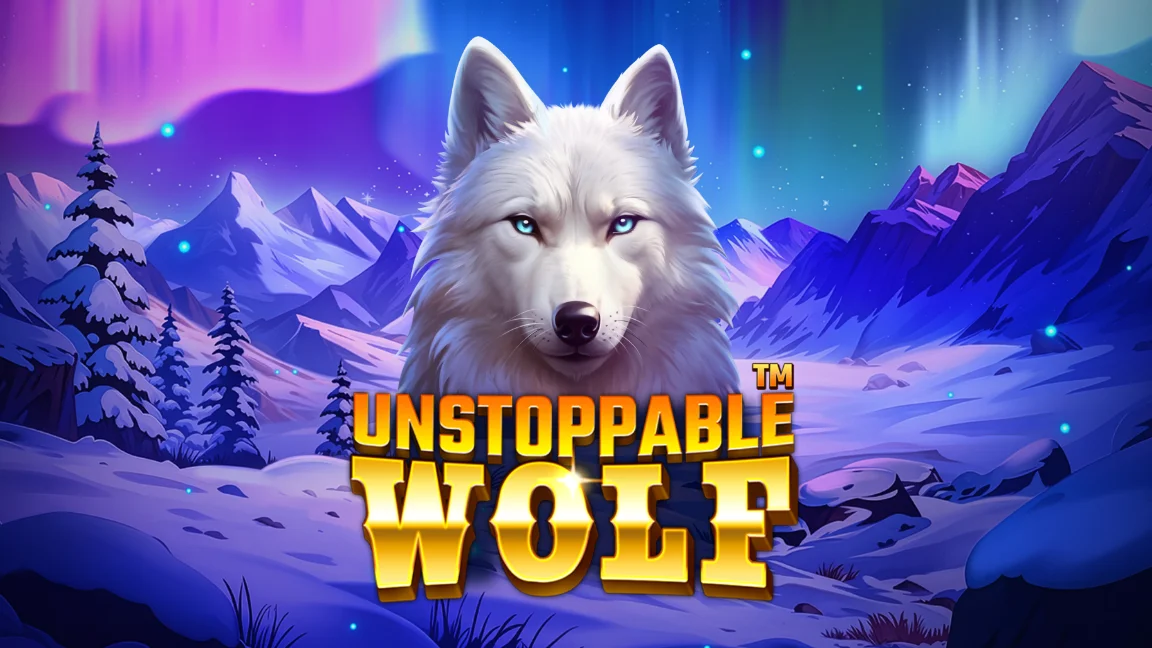 The promotional header for Unstoppable Wolf™, an online slot game on Betty.ca.