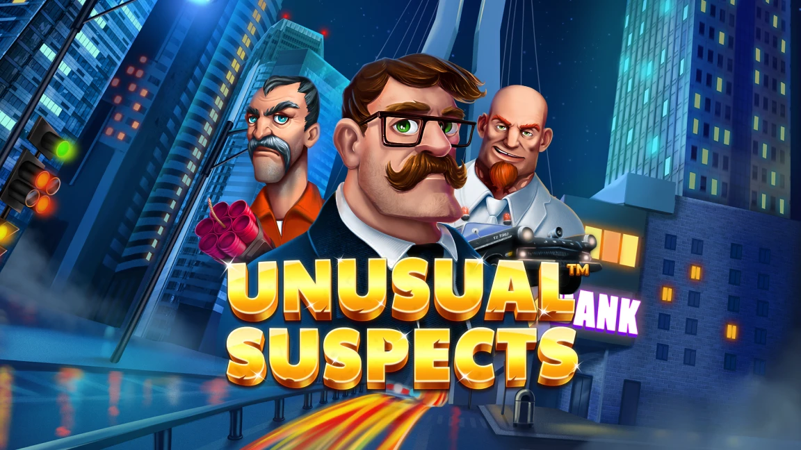 The promotional header for Unusual Suspects, an online slot game on Betty.ca.