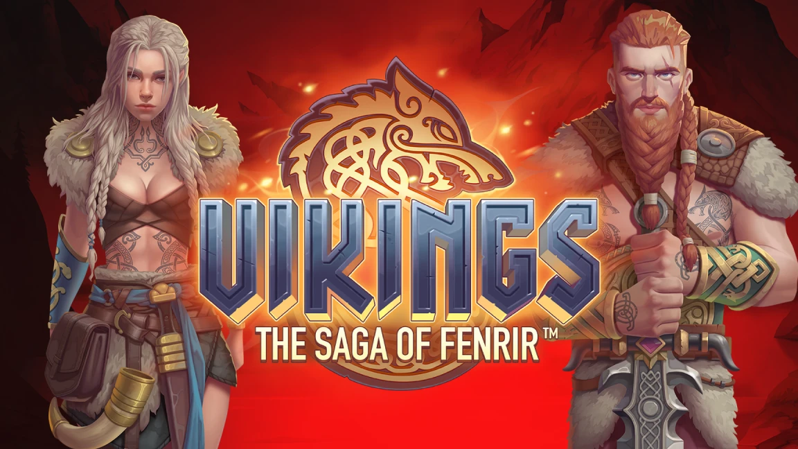 The promotional header for VIKINGS: THE SAGA OF FENRIR™, an online slot game on Betty.ca.