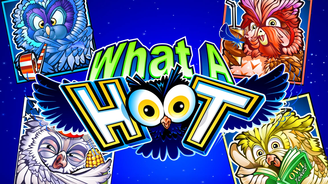 The promotional header for What A Hoot, an online slot game on Betty.ca.
