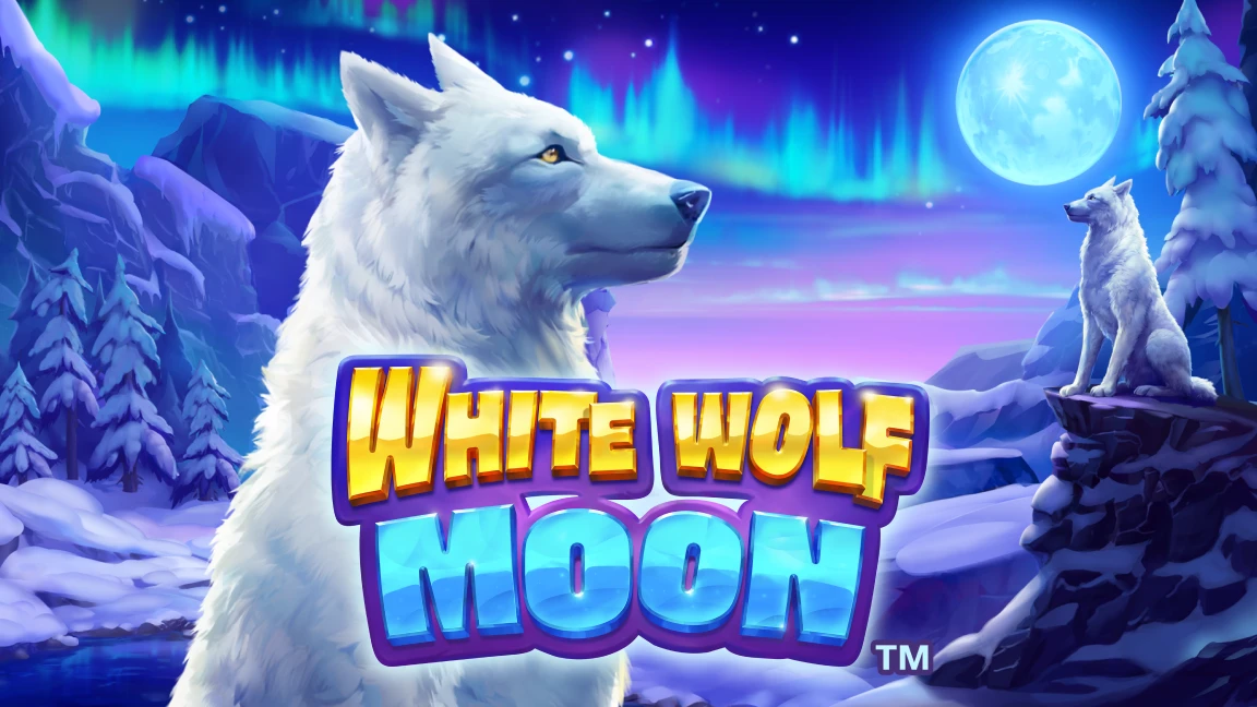 The promotional header for White Wolf Moon™, an online slot game on Betty.ca.