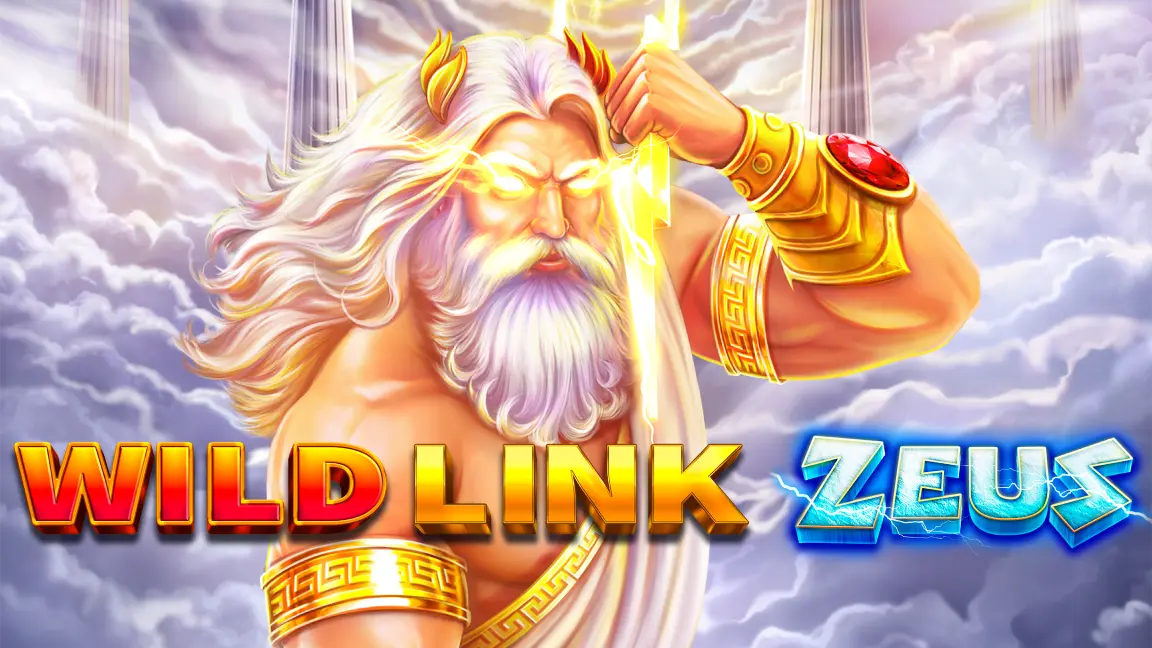 The promotional header for Wild Link Zeus, an online slot game on Betty.ca.