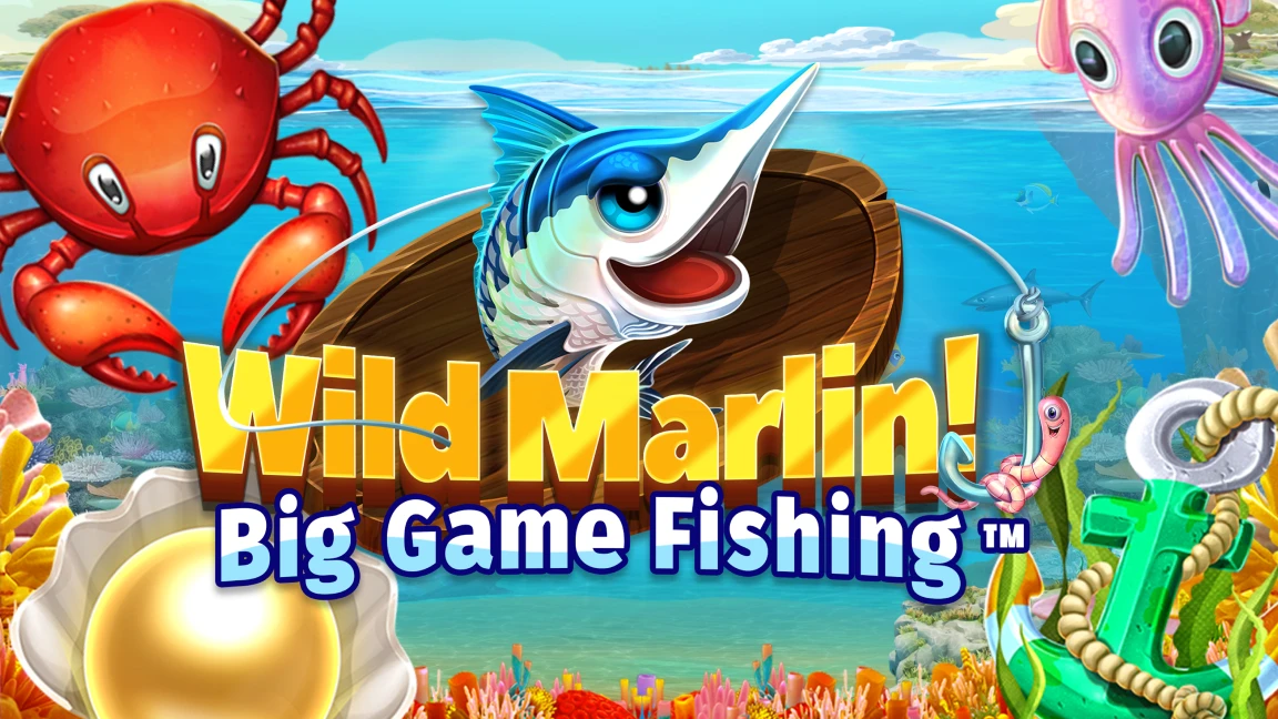 The promotional header for Wild Marlin! - Big Game Fishing™, an online slot game on Betty.ca.
