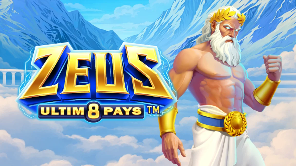 The promotional header for Zeus Ultim8 Pays™, an online slot game on Betty.ca.