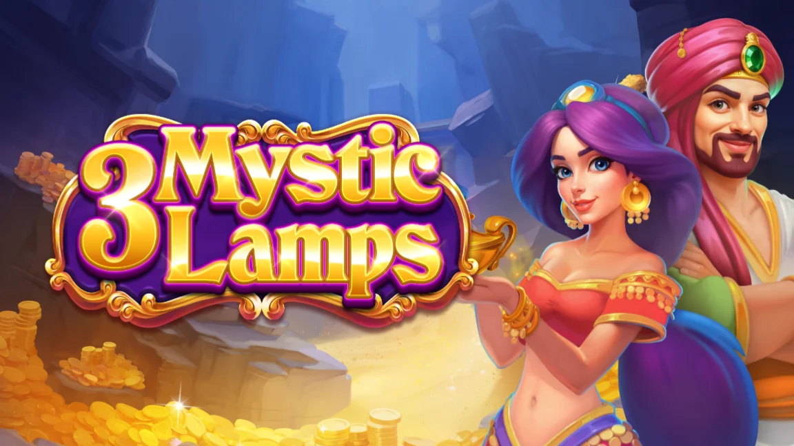 The promotional header for 3 Mystic Lamps, an online slot game on Betty.ca.