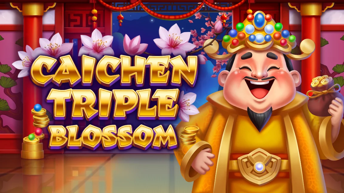 The promotional header for Caichen Triple Blossom, an online slot game on Betty.ca.
