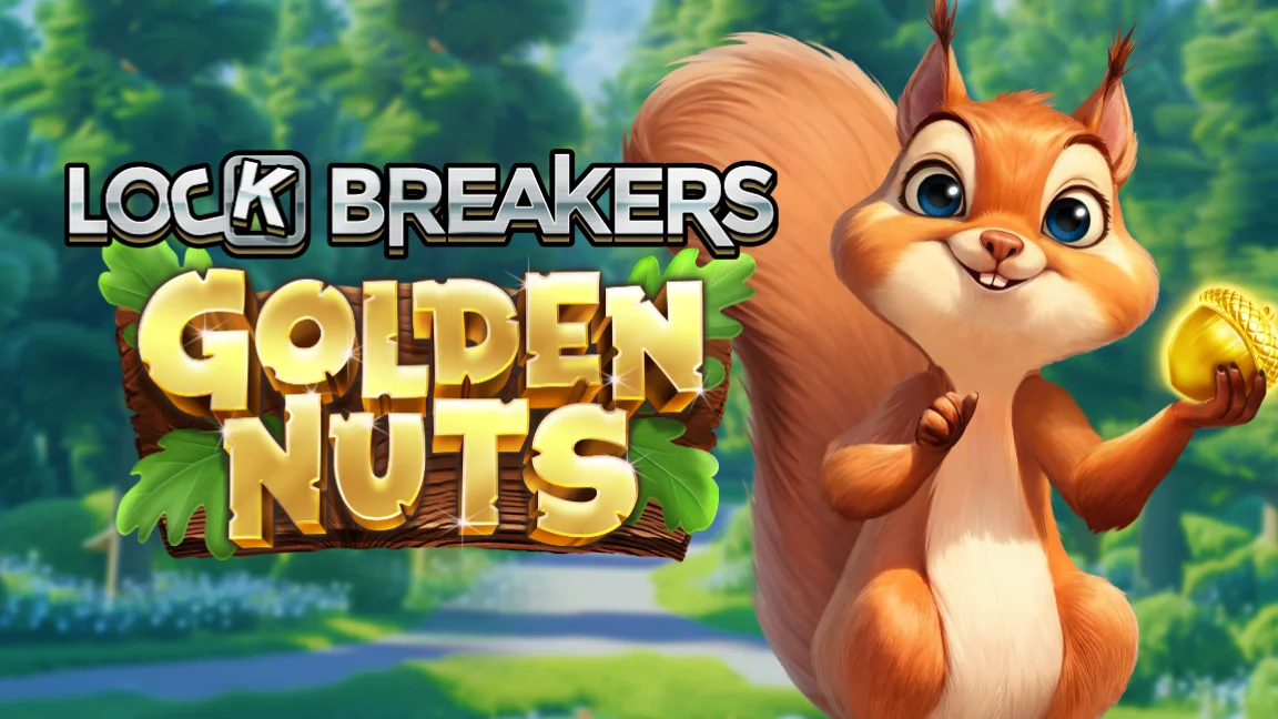 The promotional header for Lock Breakers Golden Nuts, an online slot game on Betty.ca.