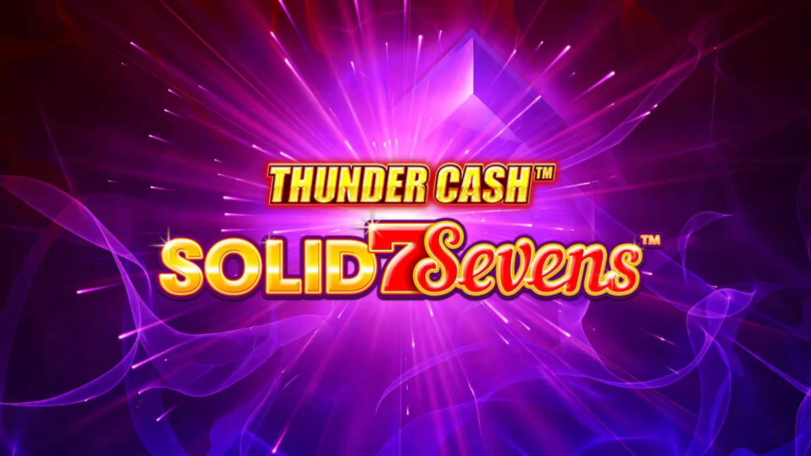 The promotional header for Thunder Cash™ - Solid Sevens, an online slot game on Betty.ca.