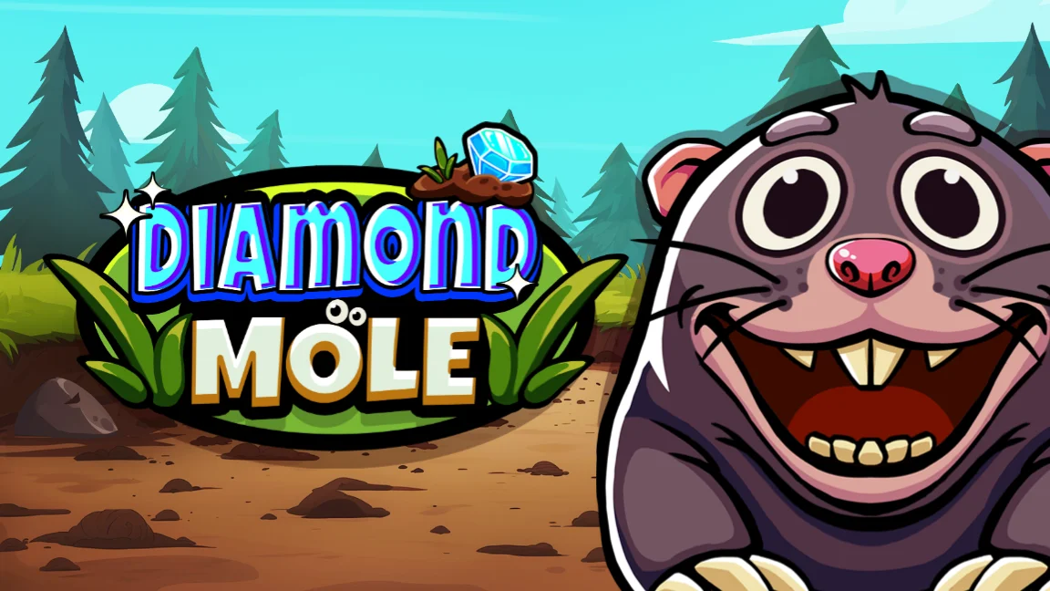 The promotional header for Diamond Mole, an online slot game on Betty.ca.