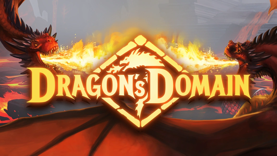The promotional header for Dragon’s Domain, an online slot game on Betty.ca.