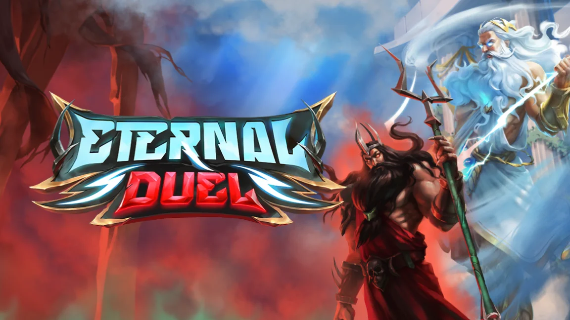 The promotional header for Eternal Duel, an online slot game on Betty.ca.