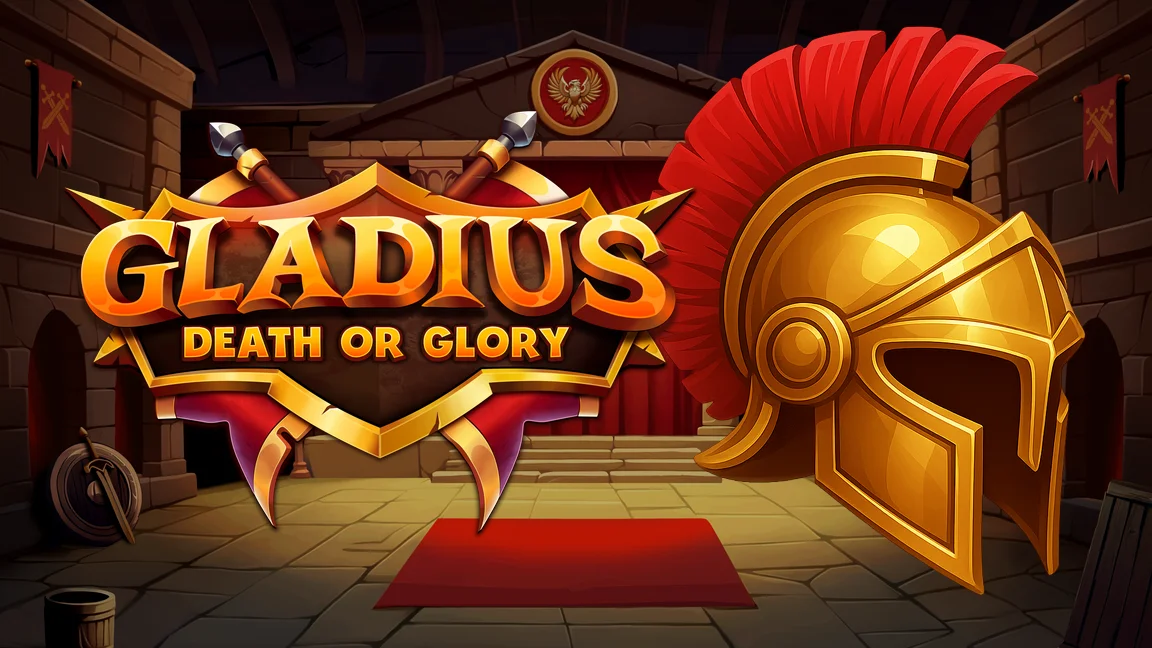 The promotional header for Gladius: Death or Glory, an online slot game on Betty.ca.