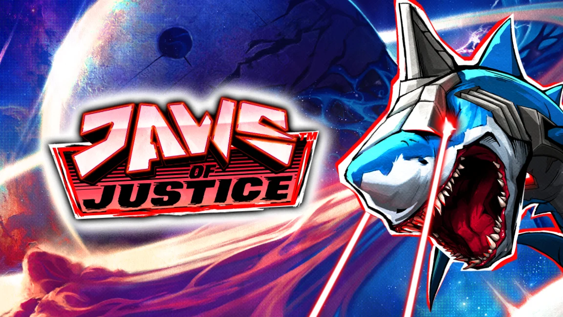 The promotional header for Jaws of Justice, an online slot game on Betty.ca.