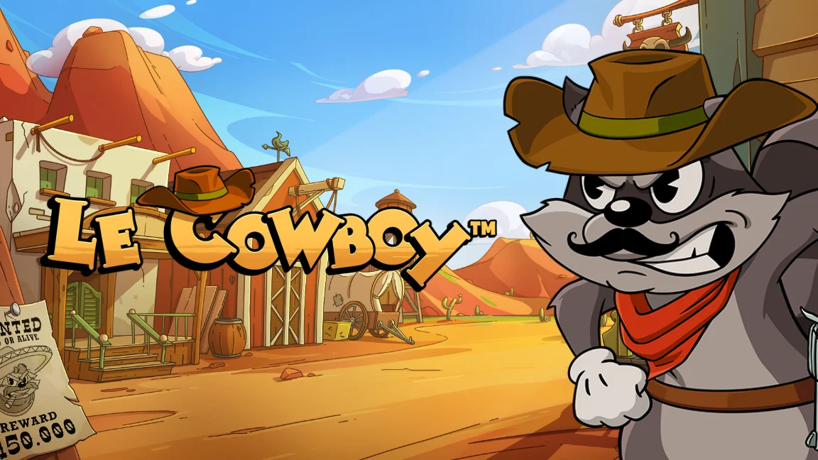 The promotional header for Le Cowboy, an online slot game on Betty.ca.
