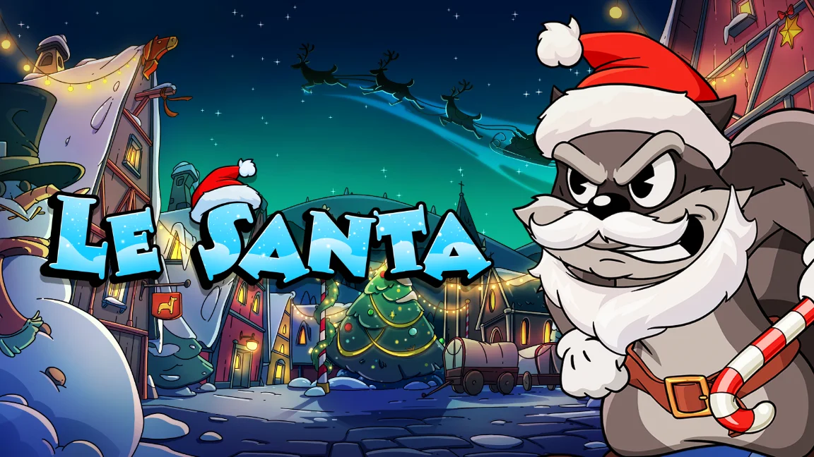 The promotional header for Le Santa, an online slot game on Betty.ca.