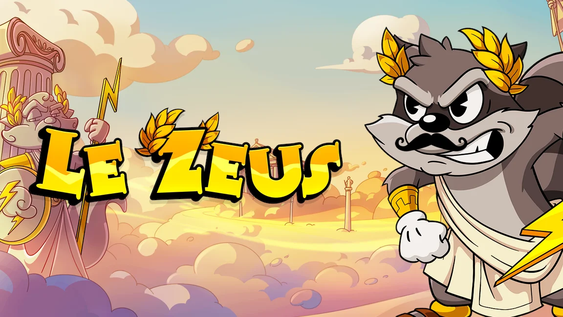 The promotional header for Le Zeus, an online slot game on Betty.ca.