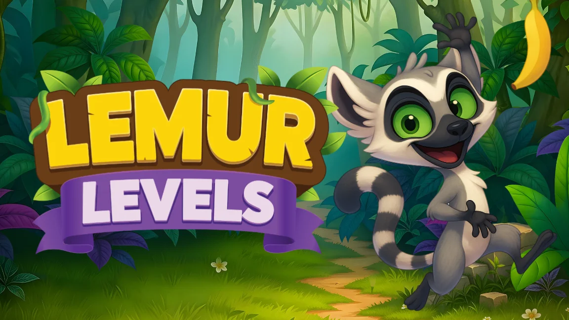 The promotional header for Lemur Levels, an online slot game on Betty.ca.