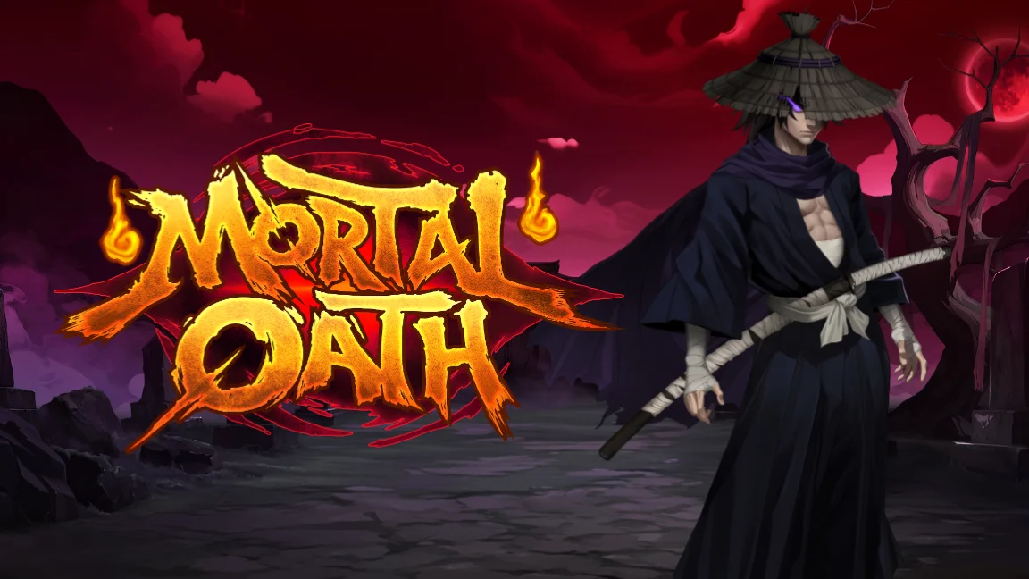 The promotional header for Mortal Oath, an online slot game on Betty.ca.