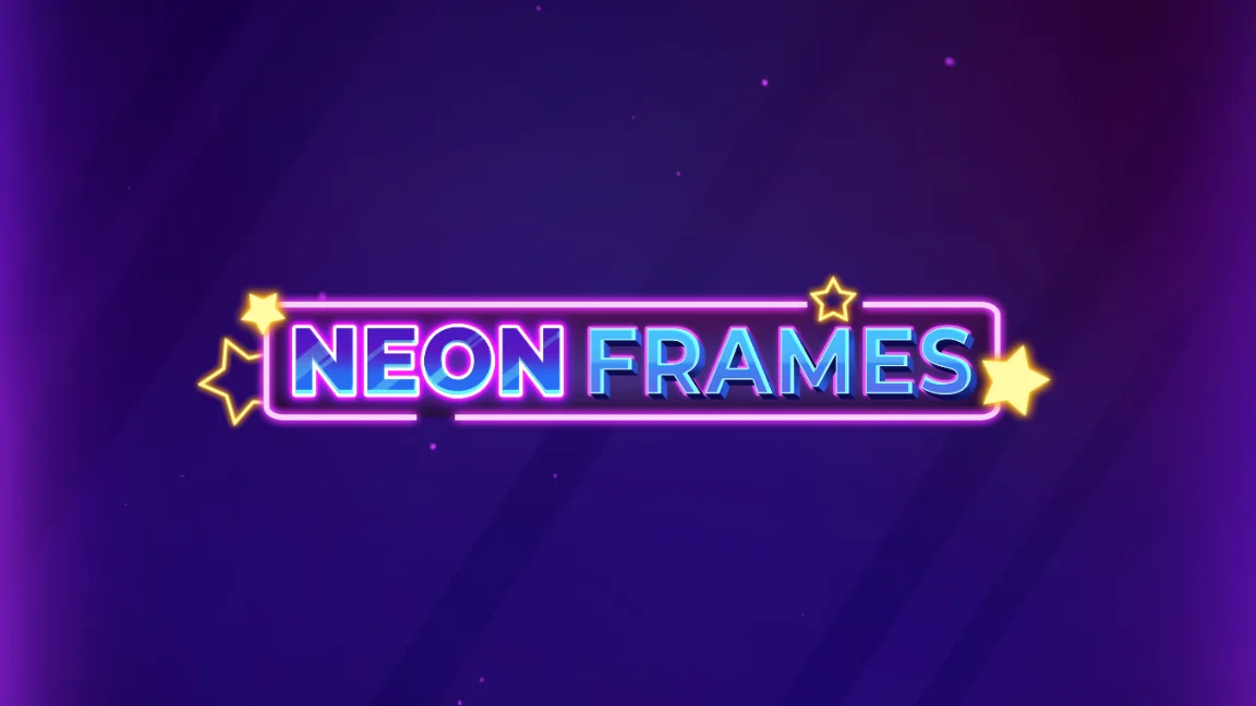 The promotional header for Neon Frames, an online slot game on Betty.ca.