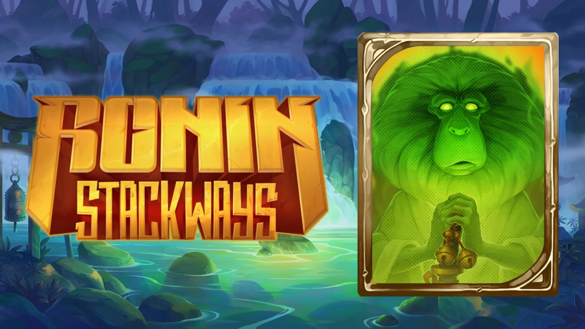 The promotional header for Ronin Stackways, an online slot game on Betty.ca.